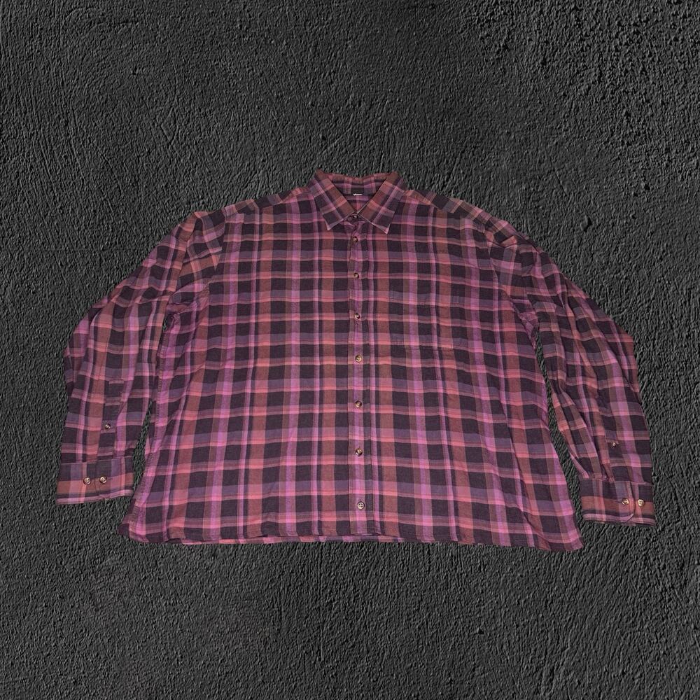 Vintage Boxy fit purple plaid flannel